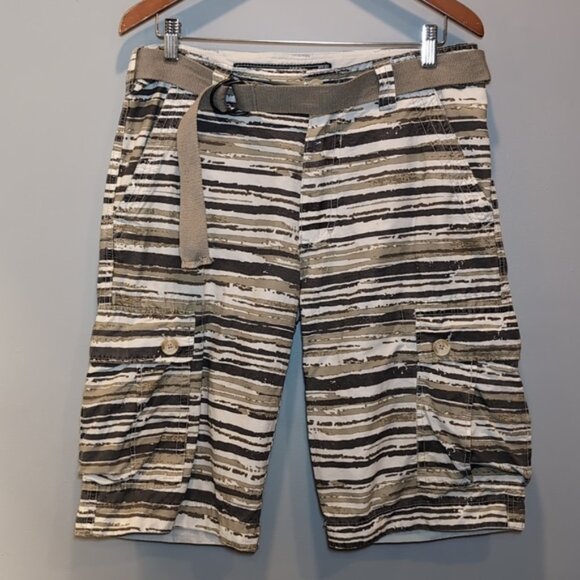 3/$20 WearFirst Camo Striped Cargo Shorts Survivor Belted Sporty Hiking Utility - Picture 10 of 10